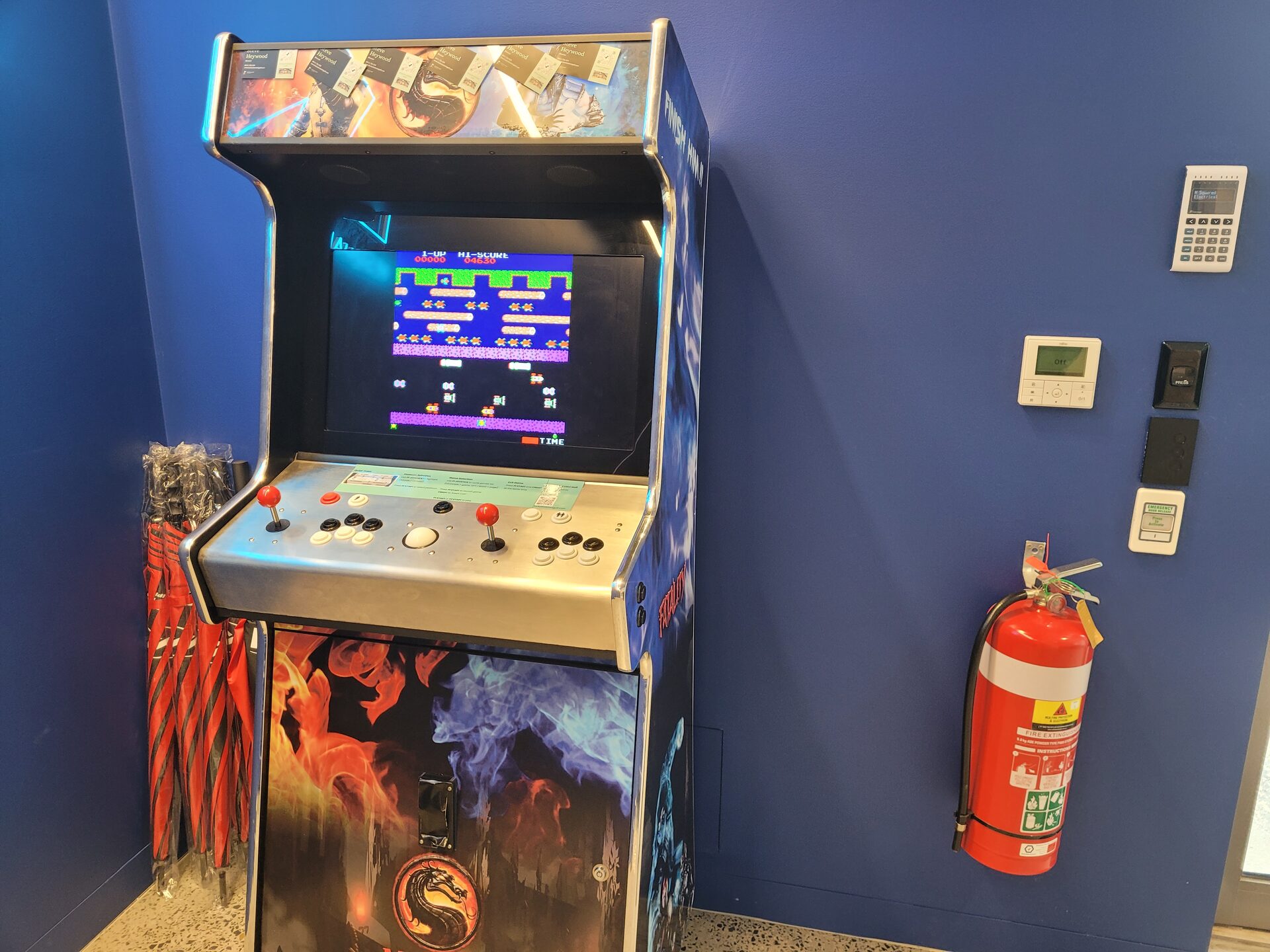 The Standup Cabinet, full-size arcade machine in a Melbourne office