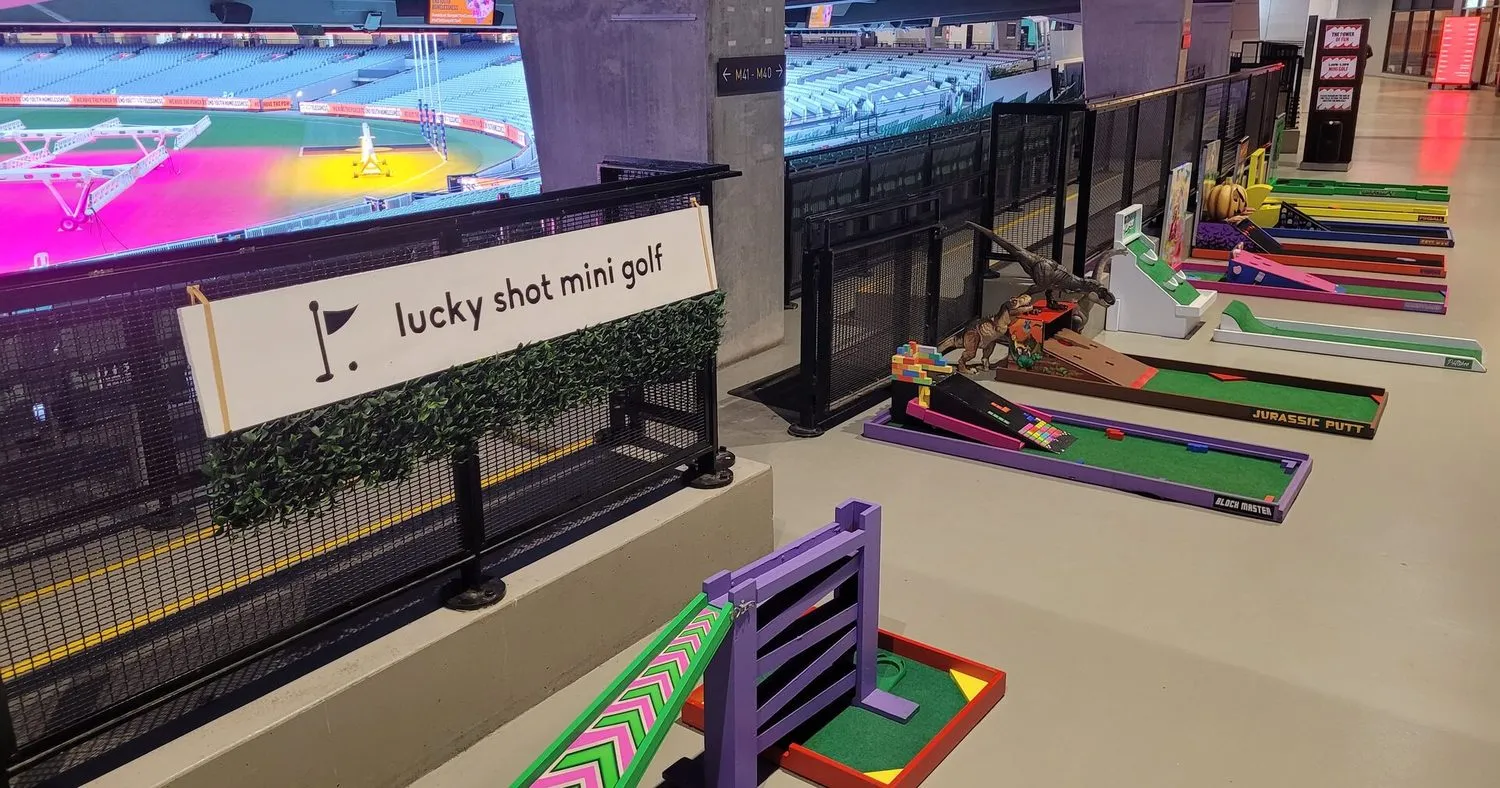Lucky Shot mini golf installed at the MCG Melbourne for a corporate event
