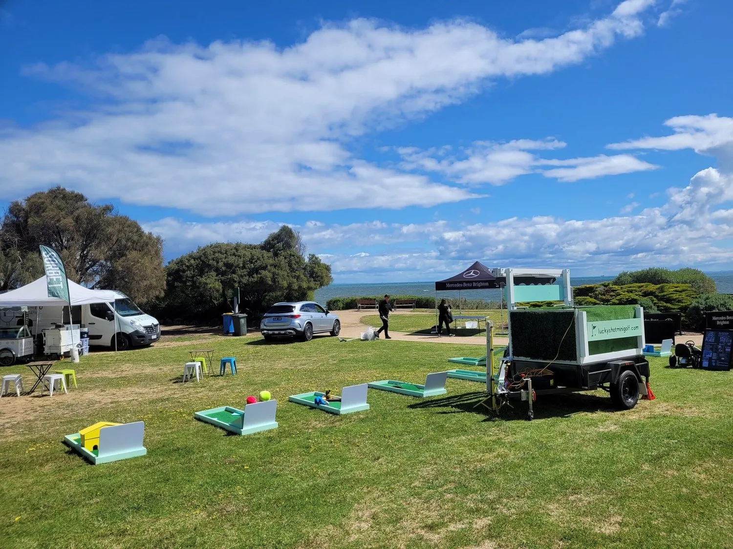 Offsite mini golf activation at an outdoor Melbourne venue