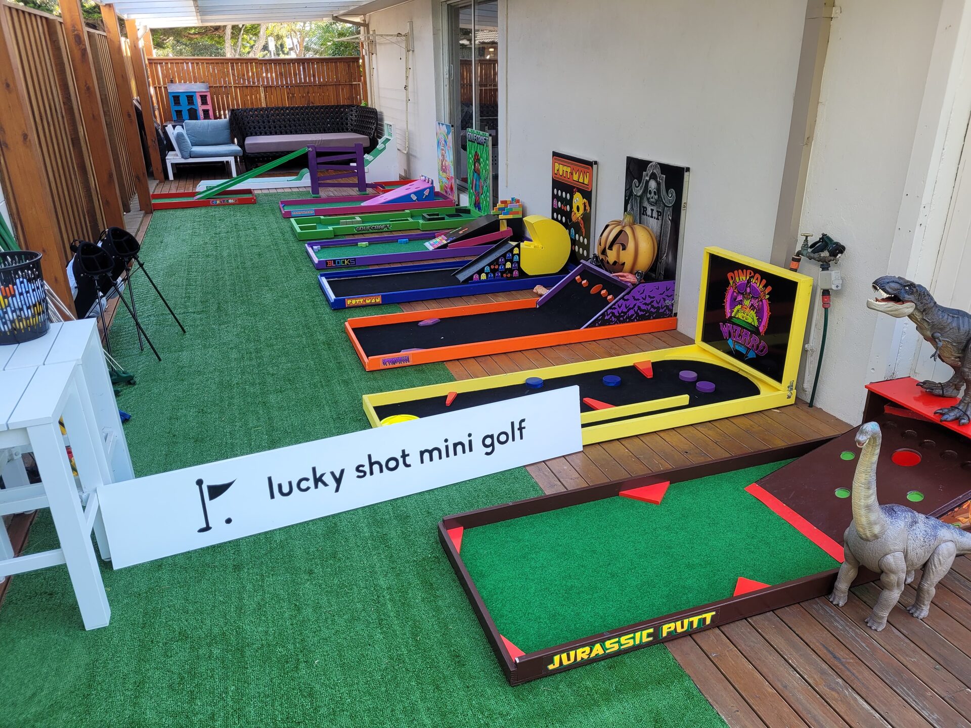 Backyard party mini golf