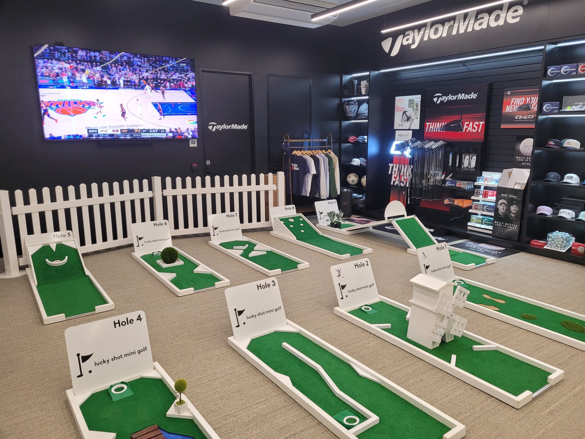 9-hole mini golf course set up for a Melbourne corporate event