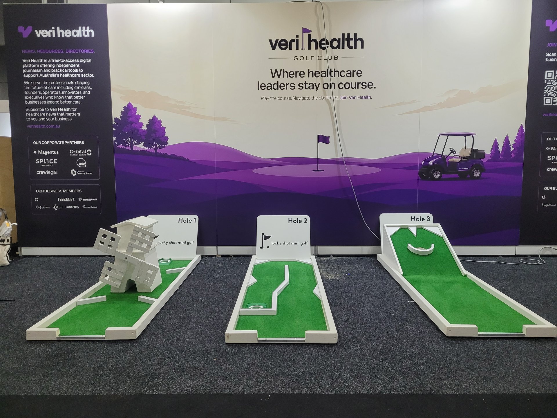 Branded mini golf and reaction games for Melbourne conferences and exhibitions