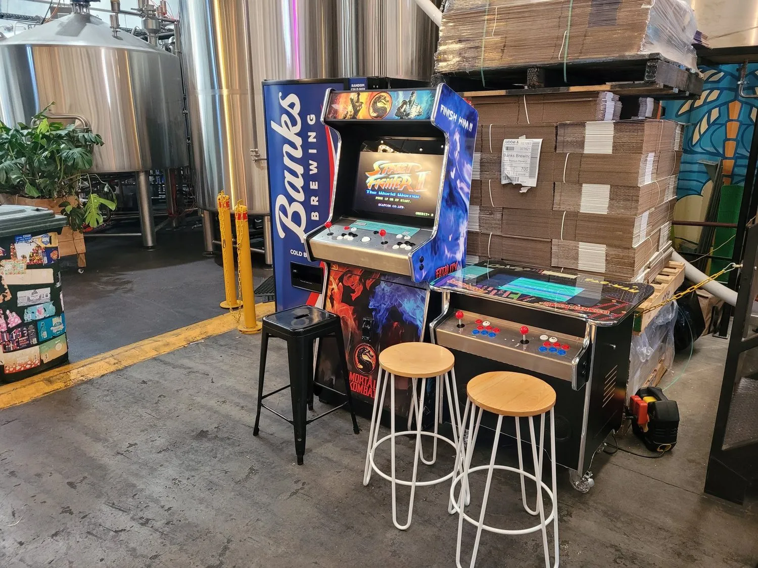 Lucky Shot retro arcade machines in standing cabinet and coffee-table formats at a Melbourne corporate event