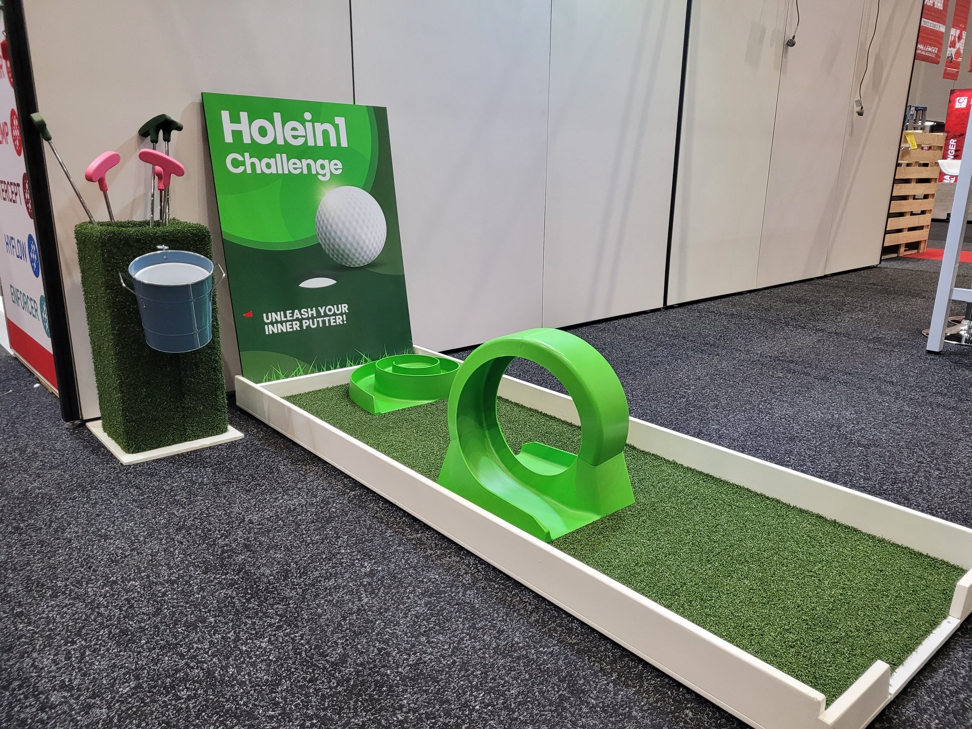 Lucky Shot Hole in One Challenge single putting hole at a Melbourne exhibition