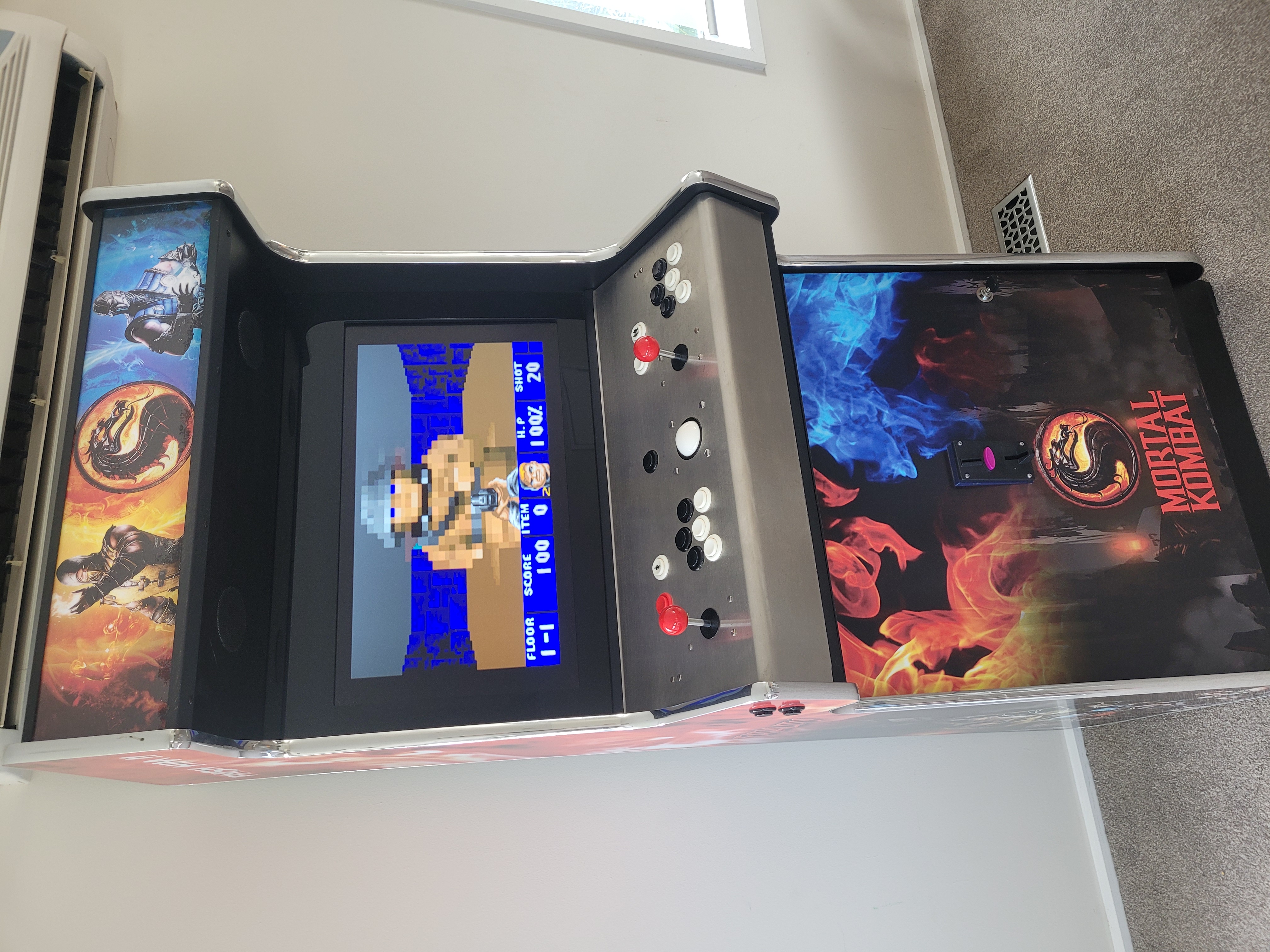 Full-size Mortal Kombat arcade machine — Lucky Shot Office Fun Zone Melbourne