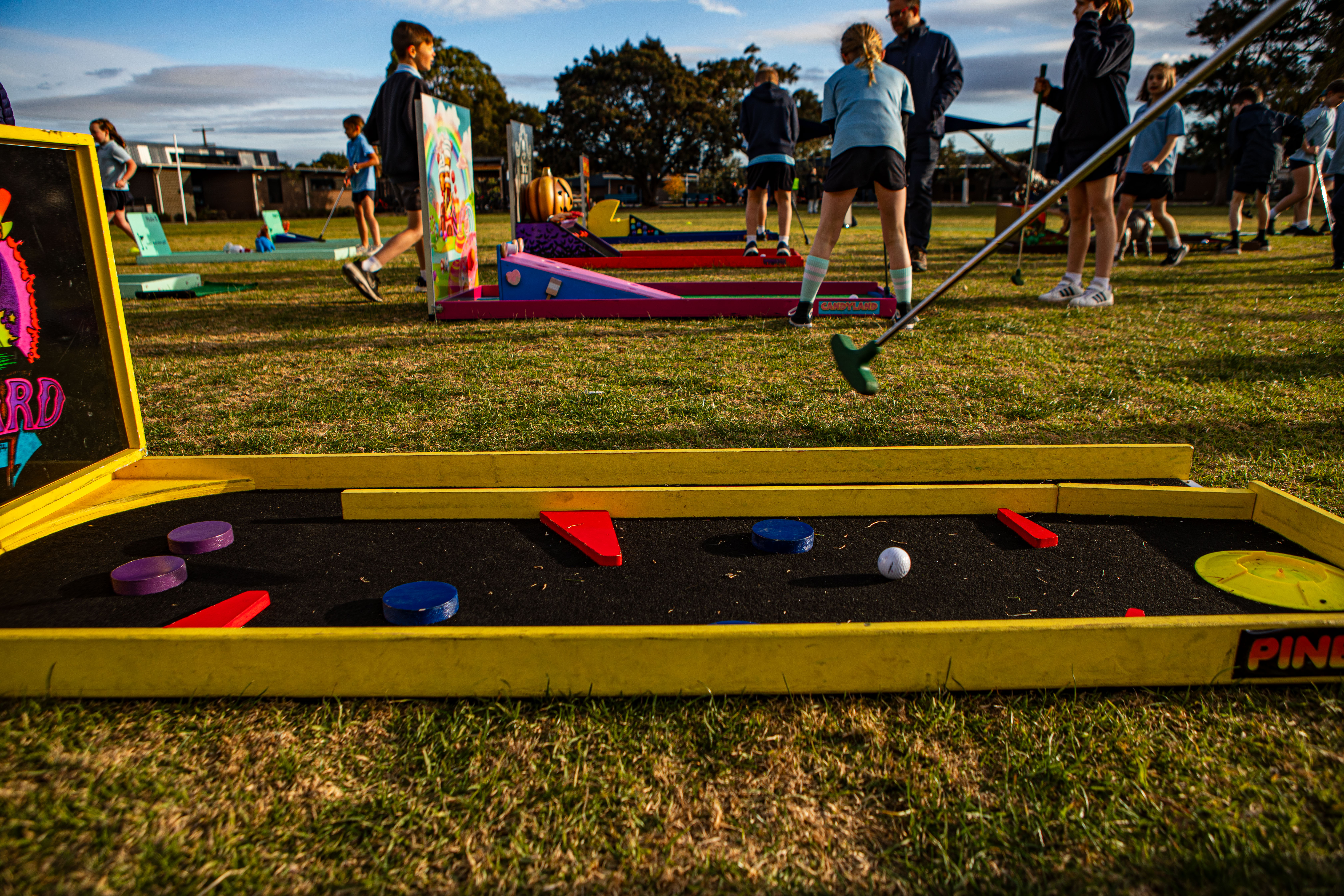 Wedding guests playing Lucky Shot mini golf Melbourne