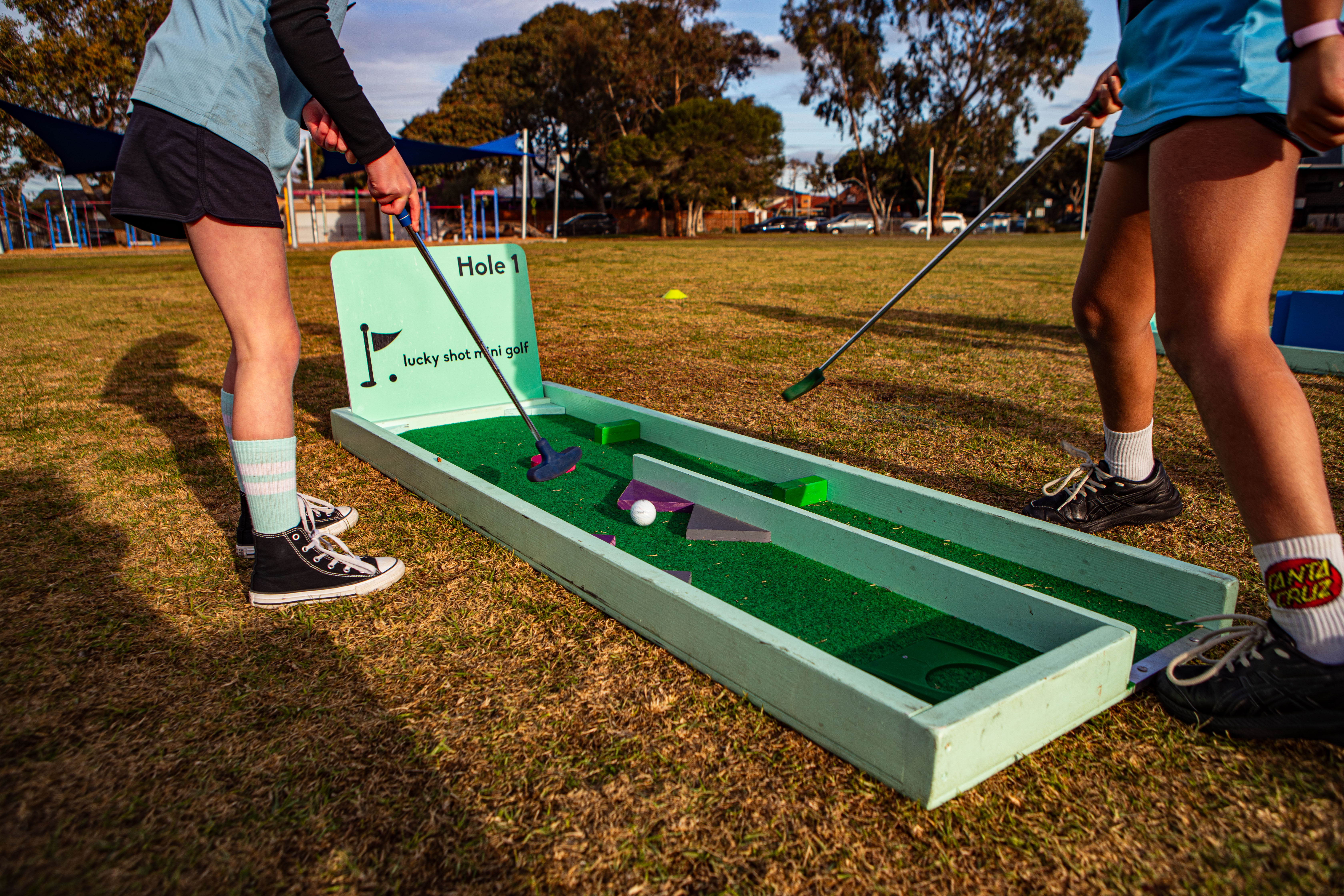 Lucky Shot mini golf and lawn games at Melbourne wedding